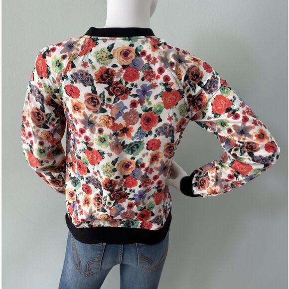 Xhilaration Girls Satin Floral Bomber Jacket size XL 14/16 - Picture 4 of 8